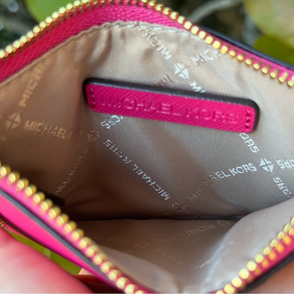 Michael Kors Jet Set Top Zip Card Case Wallet Electric Pink Multi - Picture 6 of 12